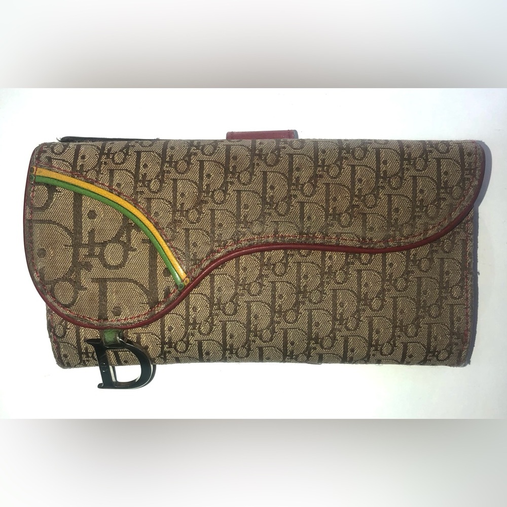 ♥️ Christian Dior Rasta Saddle Trotter Long Wallet with Dustbag LIMITED EDITION - Picture 3 of 15